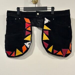 Genuine Leather Upcycled Waist Belt 38.5” Waist